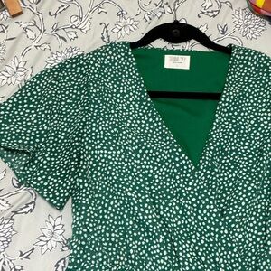 Sienna Sky Green and White Midi Dress